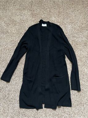 Old Navy Black Open-Front Long Cardigan